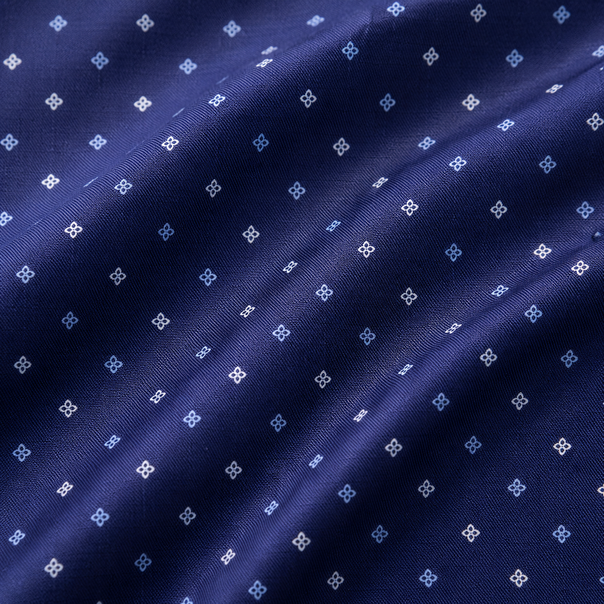 goTIELESS Ultimate Dress Shirt (Navy Four-Petal Microprint)