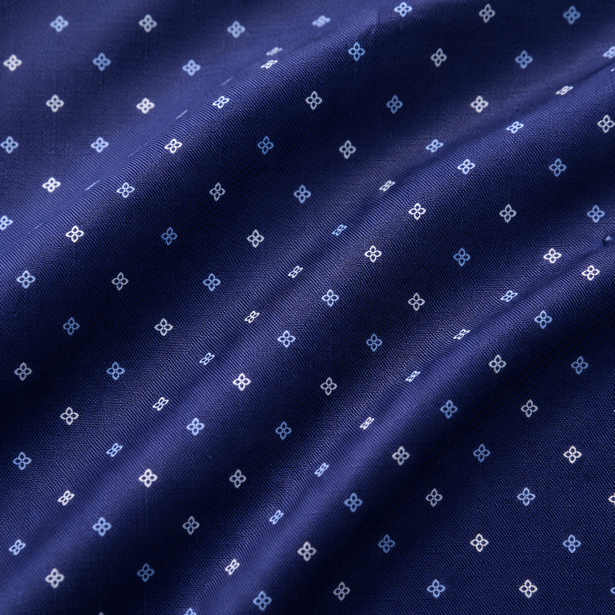 goTIELESS Ultimate Dress Shirt (Navy Four-Petal Microprint)