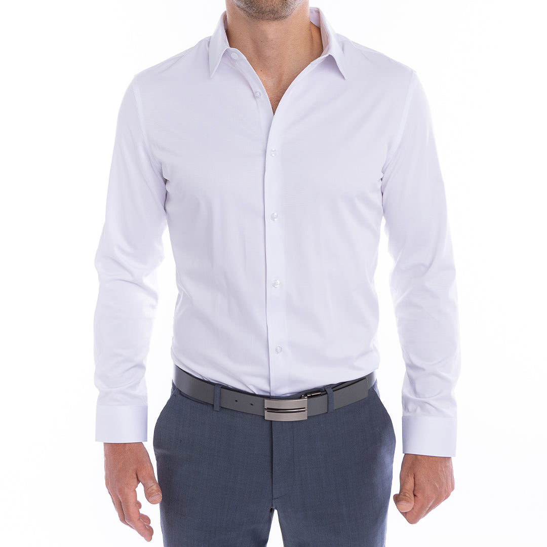 The best white shirt to fix floppy collars built-in placket support keeps your look sharp all day.
