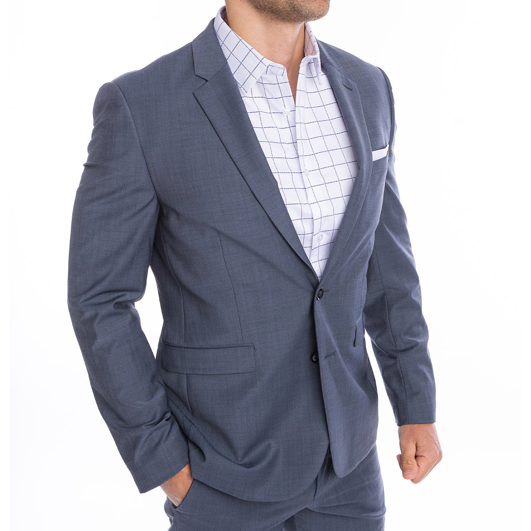 goTIELESS Ultimate Dress Shirt (White/Navy Windowpane) goTIELESS Ultimate Dress Shirt (White/Navy Windowpane)