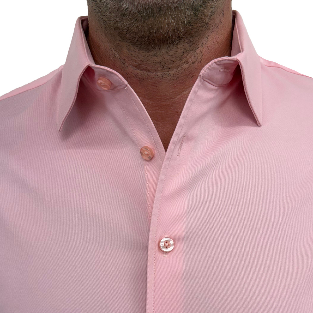Coral business casual dress shirt styled for work to weekend versatility with Million Dollar Collar® reinforcement.