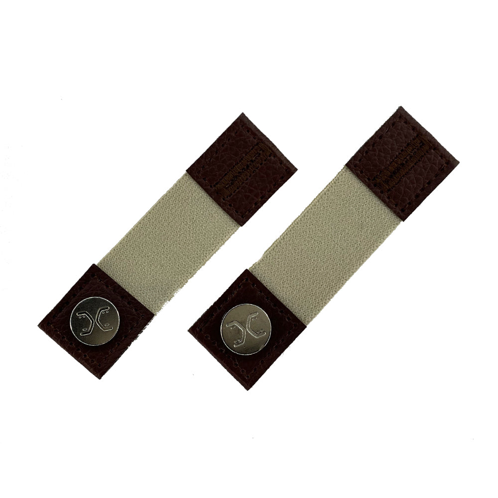 FLXCUF® Khaki sleeve cuff holder bands for secure, comfortable sleeve positioning