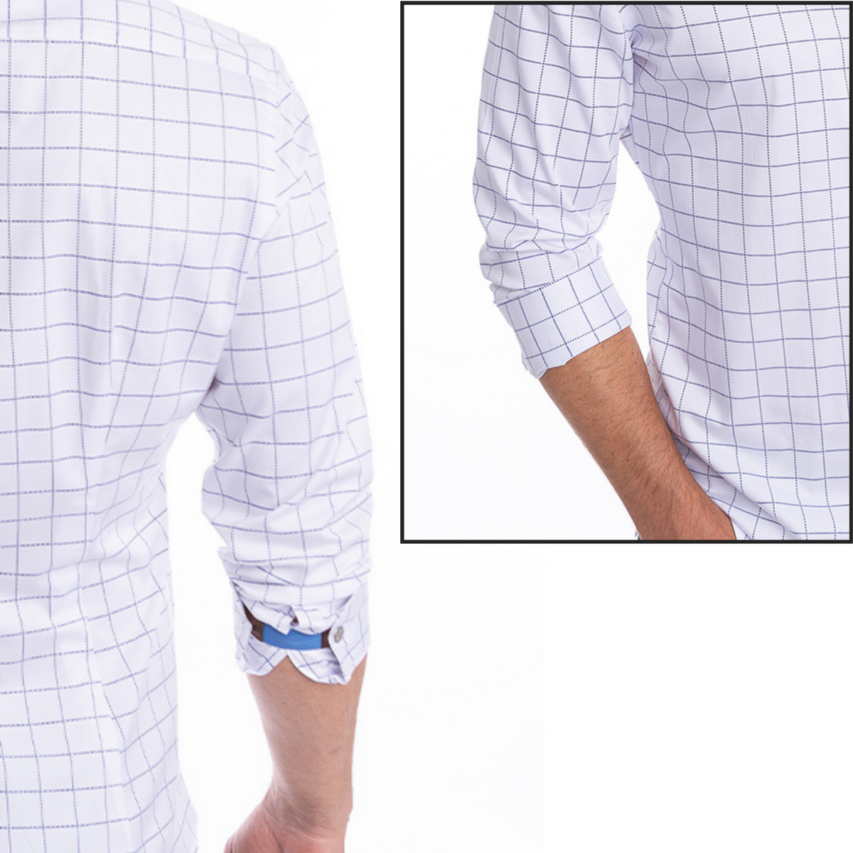 Flex Cuff FLXCUF® men’s sleeve bands in 8 versatile colors, designed to match or contrast any dress shirt style.