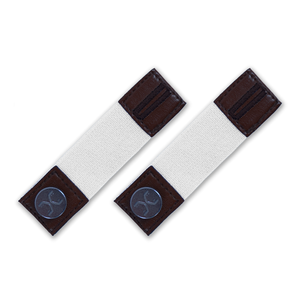 FLXCUF® White elastic sleeve cuff holders designed for discreet, secure comfort