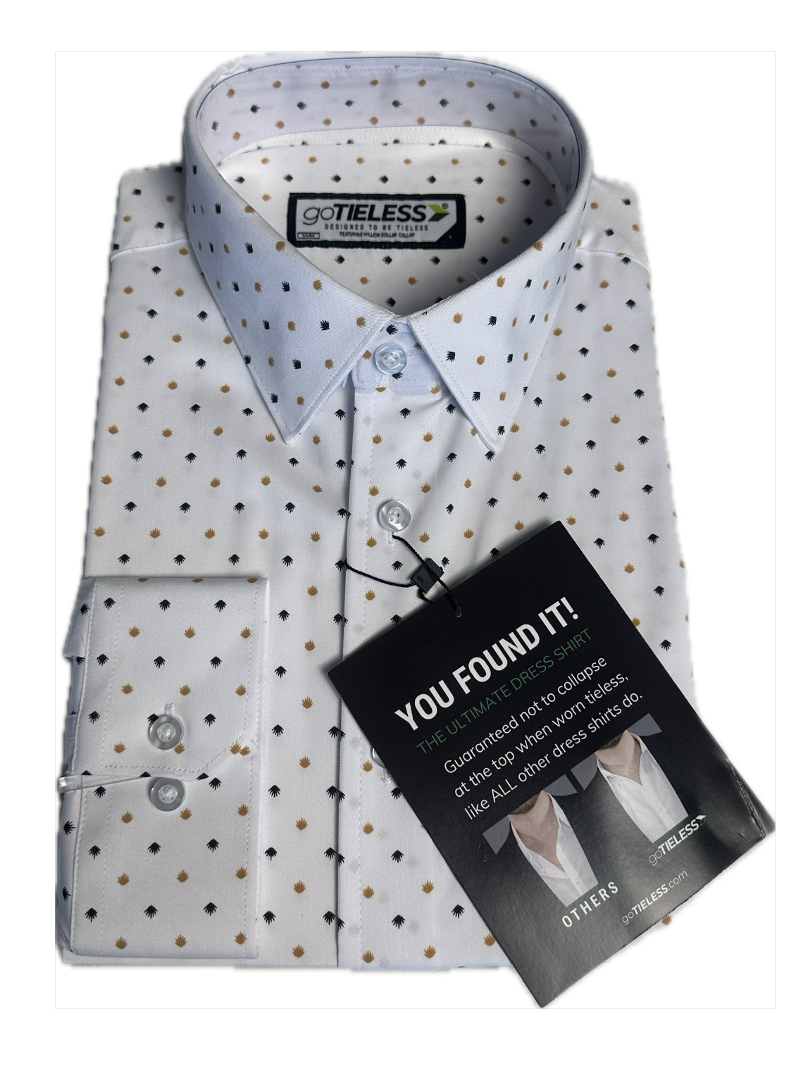 goTIELESS Ultimate Dress Shirt (White/Royal Palm)