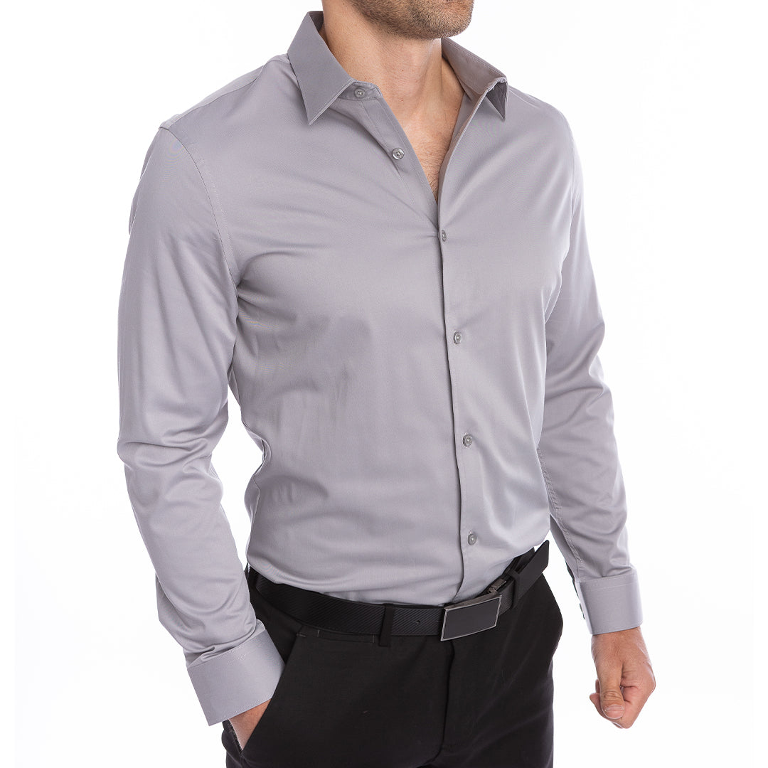 goTIELESS Ultimate Dress Shirt (Light Grey) Standard