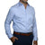 Power Blue striped dress shirt for men, structured collar and business casual fit by goTIELESS
