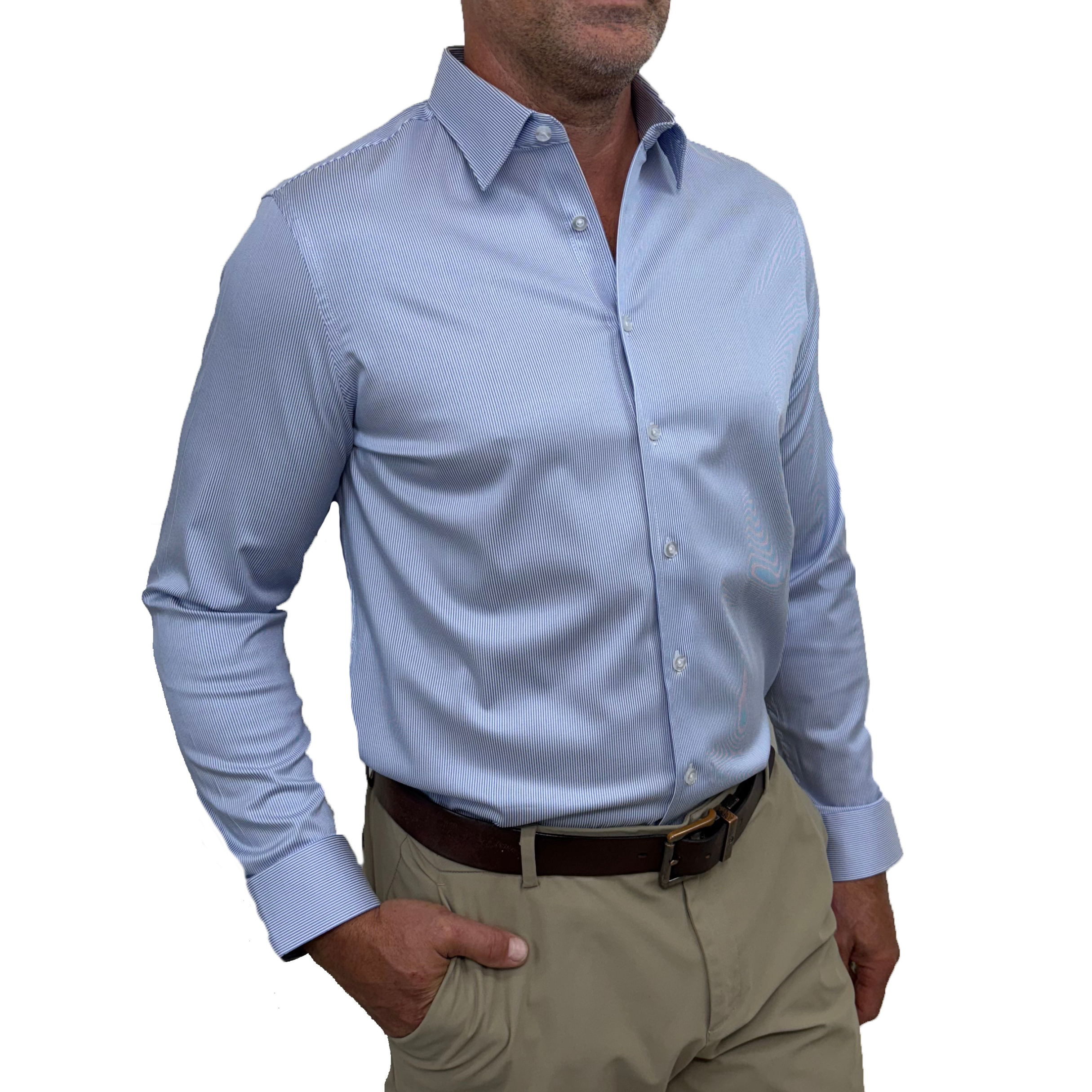 goTIELESS Ultimate Dress Shirt (Blue Power Stripe)