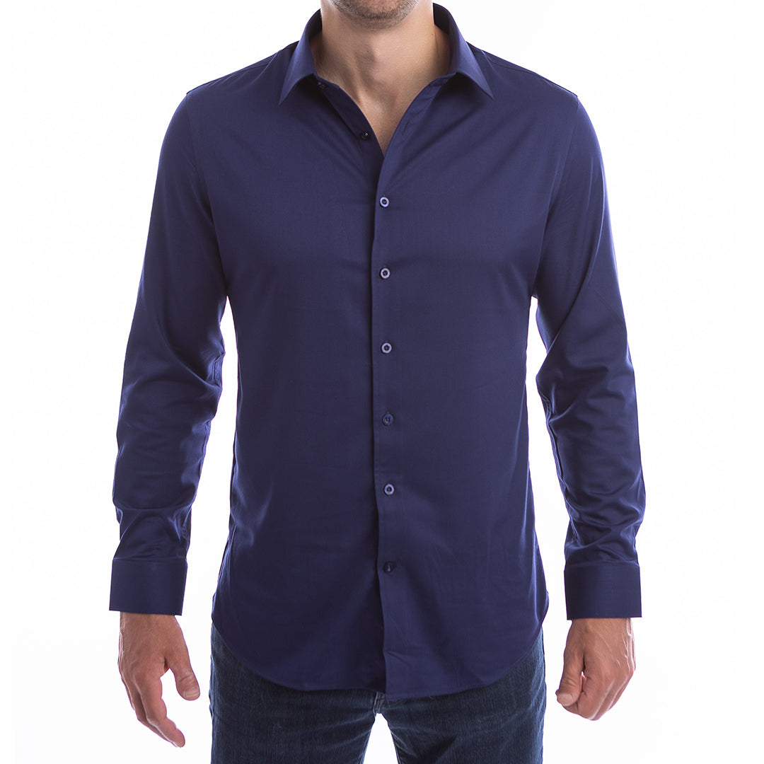 goTIELESS Ultimate Dress Shirt (Navy) goTIELESS Ultimate Dress Shirt (Navy)
