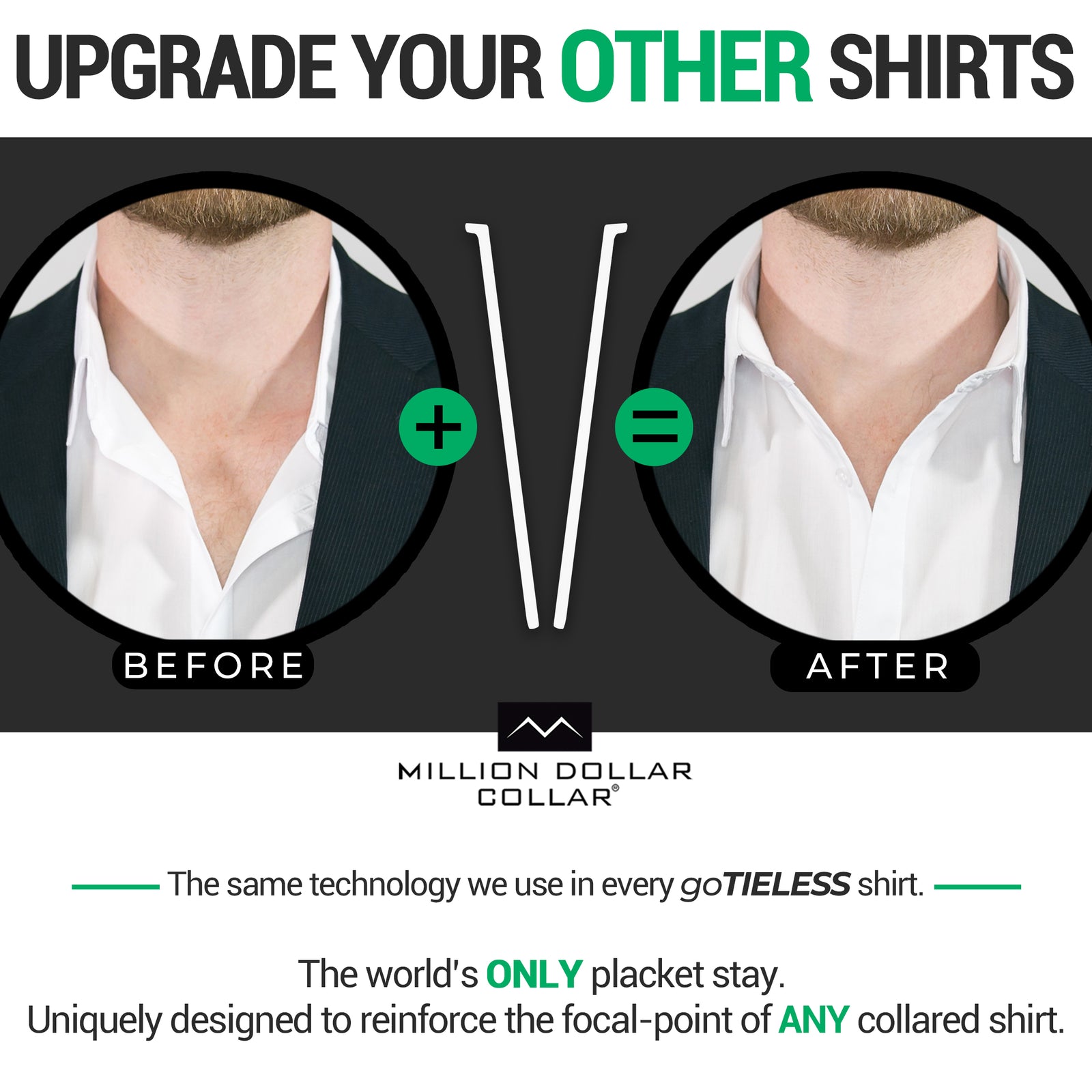 Million Dollar Collar | Placket Stays