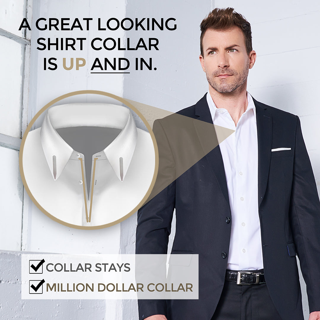 collar stays for dress shirts Mother of Pearl and even dry cleaning Million Dollar Collar | Placket
